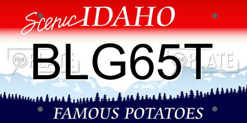 BLG65T Idaho License Plate