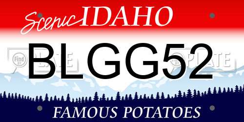 BLGG52 Idaho License Plate