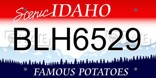 BLH6529 Idaho License Plate
