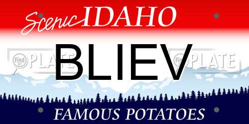 BLIEV Idaho License Plate