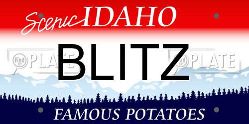 BLITZ Idaho License Plate