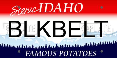 BLKBELT Idaho License Plate