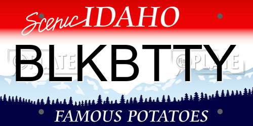 BLKBTTY Idaho License Plate