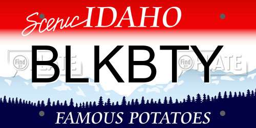BLKBTY Idaho License Plate