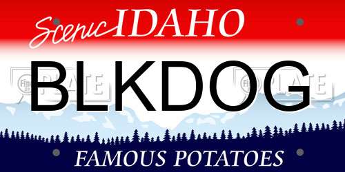 BLKDOG Idaho License Plate
