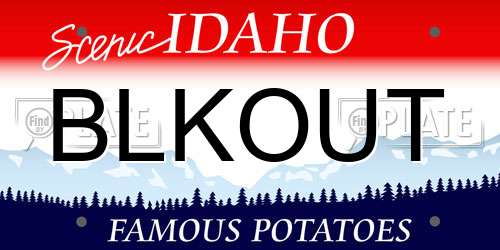 BLKOUT Idaho License Plate