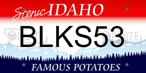 BLKS53 Idaho License Plate