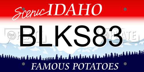 BLKS83 Idaho License Plate