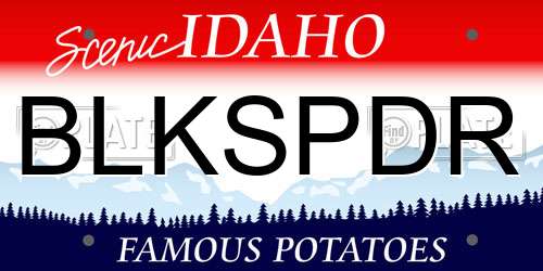 BLKSPDR Idaho License Plate