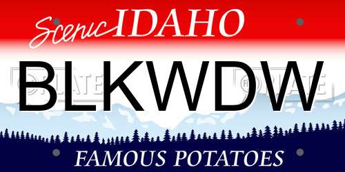 BLKWDW Idaho License Plate