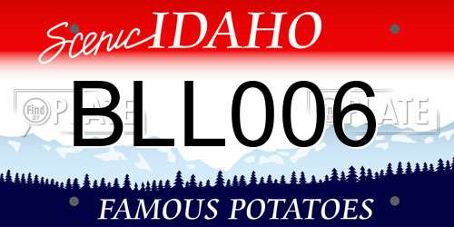 BLL006 Idaho License Plate