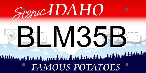 BLM35B Idaho License Plate