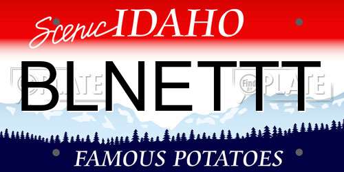 BLNETTT Idaho License Plate