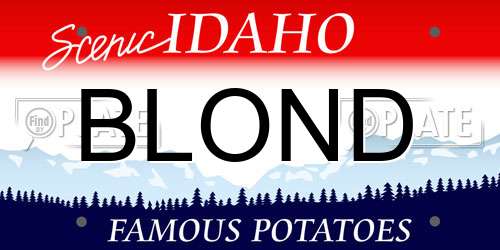 BLOND Idaho License Plate