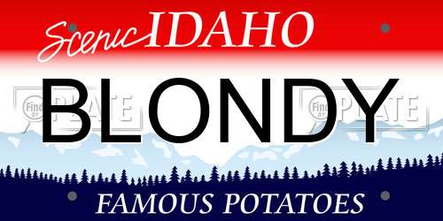 BLONDY Idaho License Plate