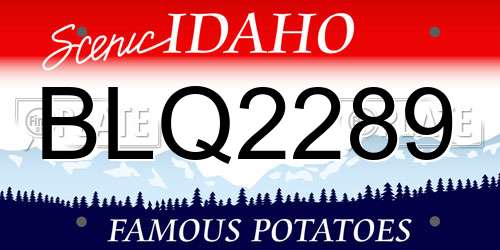 BLQ2289 Idaho License Plate