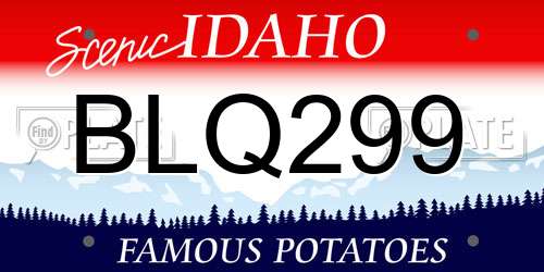 BLQ299 Idaho License Plate