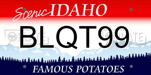 BLQT99 Idaho License Plate