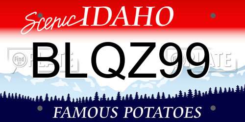 BLQZ99 Idaho License Plate