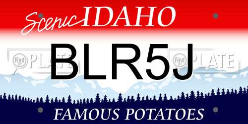 BLR5J Idaho License Plate