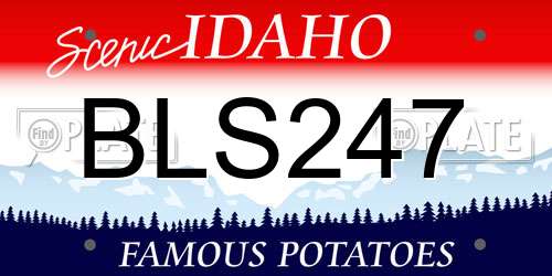 BLS247 Idaho License Plate