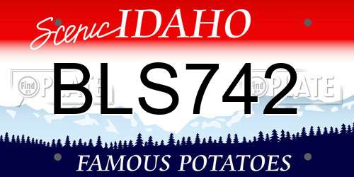 BLS742 Idaho License Plate