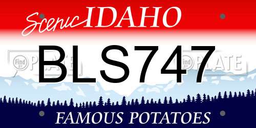 BLS747 Idaho License Plate