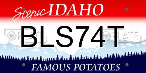 BLS74T Idaho License Plate