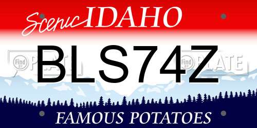 BLS74Z Idaho License Plate