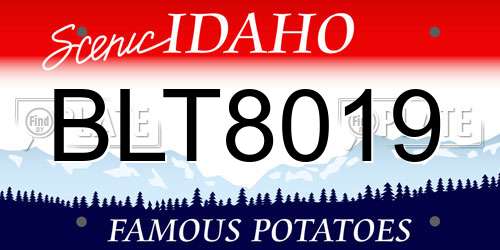 BLT8019 Idaho License Plate