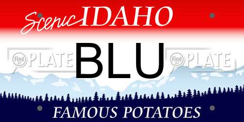 BLU Idaho License Plate