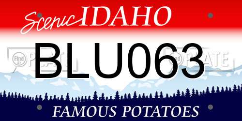 BLU063 Idaho License Plate