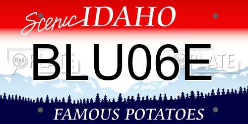 BLU06E Idaho License Plate