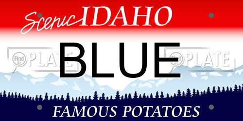 BLUE Idaho License Plate