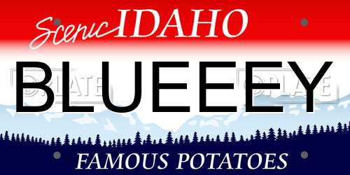 BLUEEEY Idaho License Plate