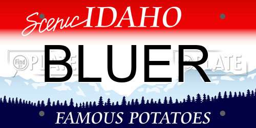 BLUER Idaho License Plate