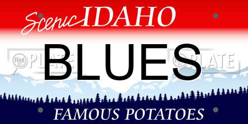 BLUES Idaho License Plate