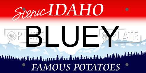 BLUEY Idaho License Plate