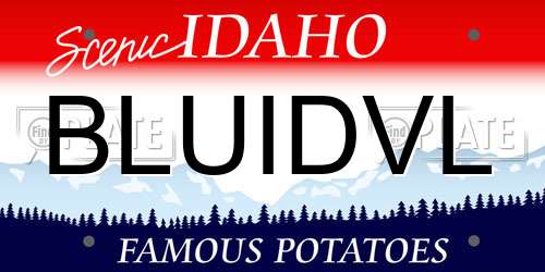 BLUIDVL Idaho License Plate
