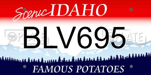 BLV695 Idaho License Plate