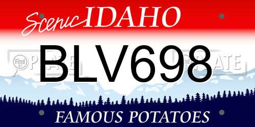 BLV698 Idaho License Plate