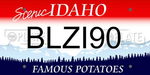 BLZI90 Idaho License Plate