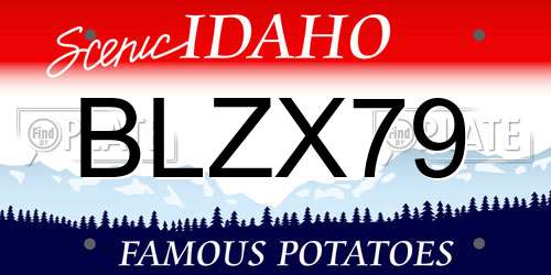 BLZX79 Idaho License Plate