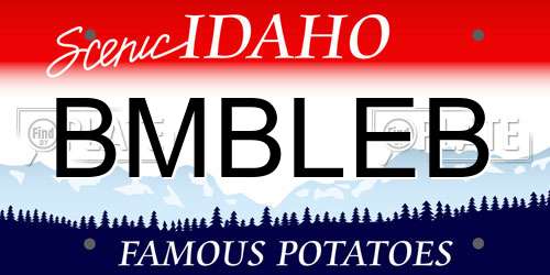 BMBLEB Idaho License Plate