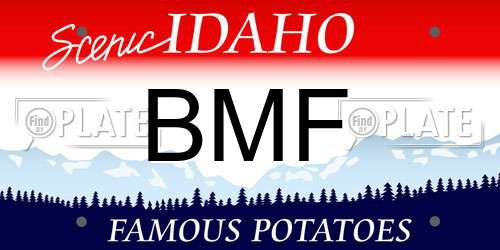 BMF Idaho License Plate