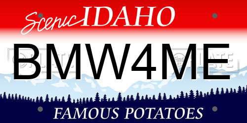 BMW4ME Idaho License Plate