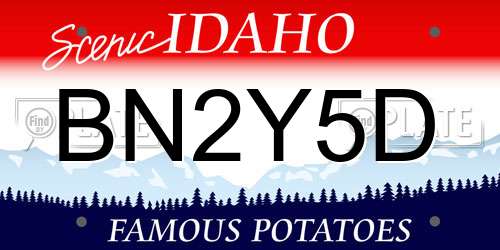 BN2Y5D Idaho License Plate
