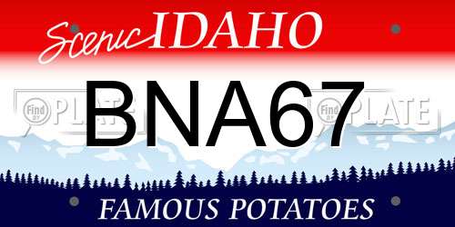 BNA67 Idaho License Plate