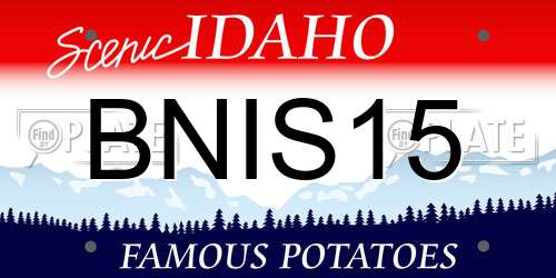 BNIS15 Idaho License Plate