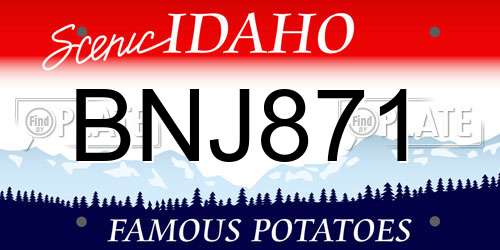 BNJ871 Idaho License Plate